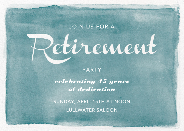 Watercolor Retirement - Retirement and Farewell Party Invitation by Paper Source