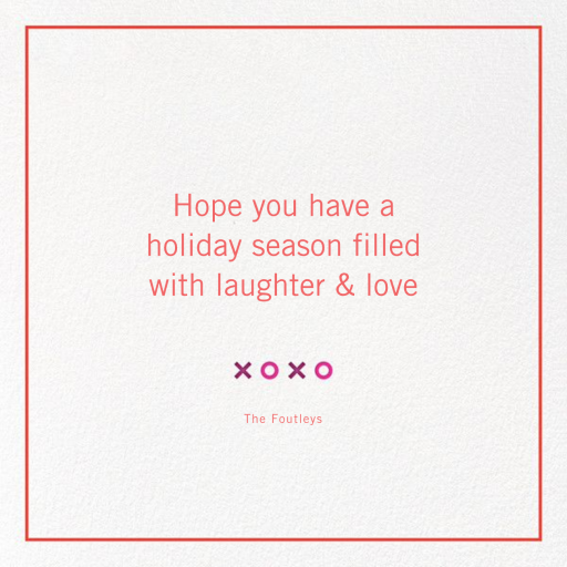 Kisses & Wishes (Photo) - Holiday Card by Jonathan Adler - Back