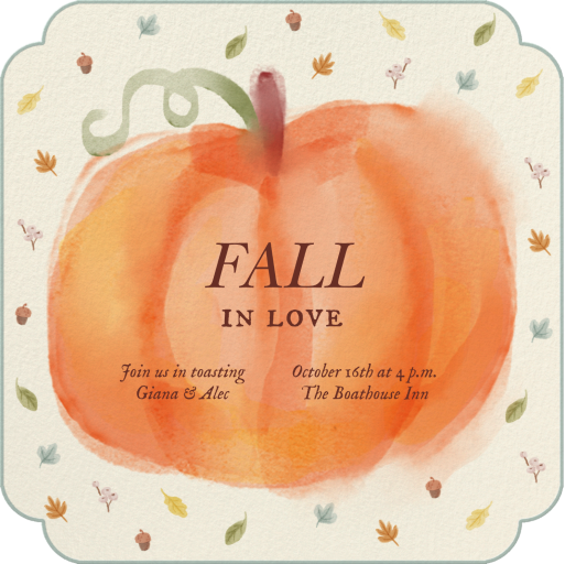 Watercolor Pumpkin Invitation