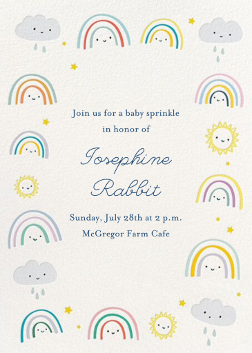 Rainbow Collective - Baby Shower Invitation by Little Cube