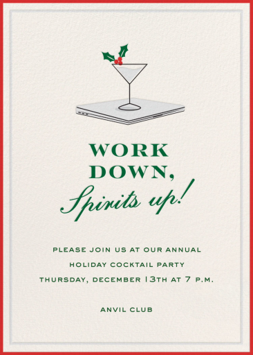Holiday Martini Cocktail Invitation