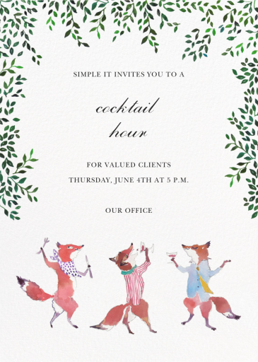 Friendly Foxes - Cocktail Party Invitation by Happy Menocal