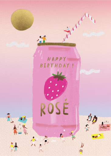 Strawberry Wine - Birthday Card by Carolyn Suzuki Studio