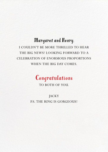 Diamonds Are a Girl's Best Friend - Congratulations Card by Mr. Boddington's Studio - Back