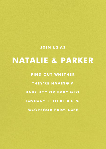 Baby, Baby - Gender Reveal Invitation by Cheree Berry Paper & Design - Back