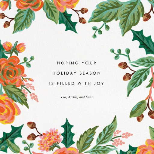 Jardin Noel Border - Holiday Card by Rifle Paper Co. - Back