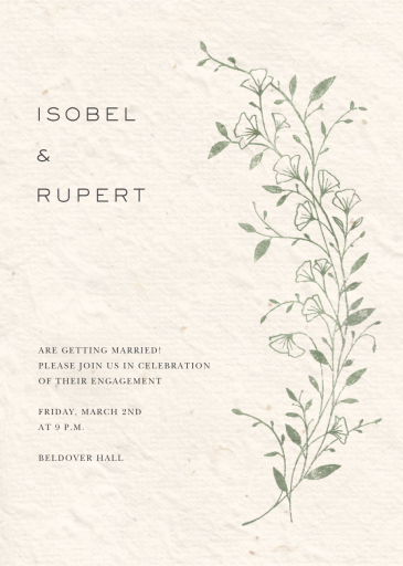 Botanical Pressed Wildflower - Engagement Party Invitation by Paperless Post