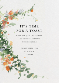 Watercolor Floral Garland - Engagement Party Invitation by Paperless Post