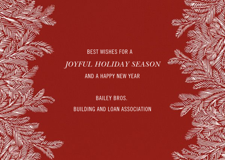 Red Fir I (Greeting) - Business Holiday Card by Paperless Post