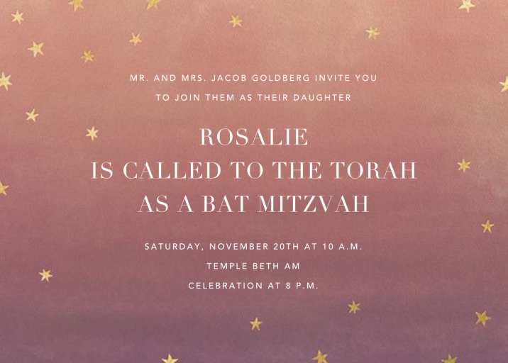L'Heure Bleue - Bar & Bat Mitzvah Invitation by Paperless Post