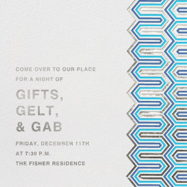 Bargello (Square) - Hanukkah Invitation by Jonathan Adler
