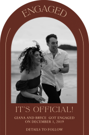 Photo Arched Frame Happy Announcement