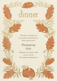 Autumn Leaves & Pumpkin Invitation
