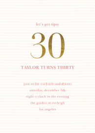 Simple Seersucker - Birthday Invitation by Sugar Paper