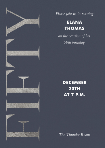 Luxe Lettering - 50th Birthday Invitation by Paperless Post