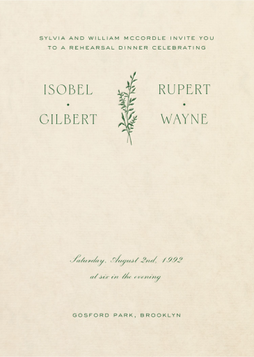 Keen (Tall) - Rehearsal Dinner Invitation by Paperless Post