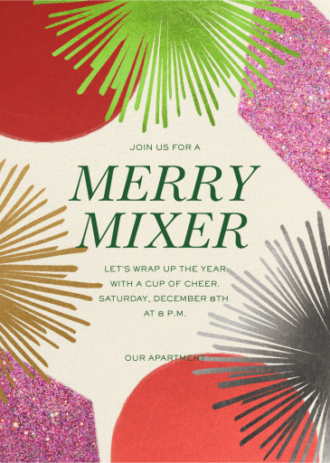 Retro Sparkle Ornaments - Hanukkah Invitation by Paperless Post