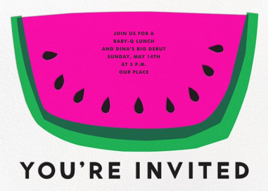 Watermelon Indigo Bunting - Baby Shower Invitation by The Indigo Bunting