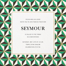 Tetrahedron - Bar & Bat Mitzvah Invitation by Jonathan Adler