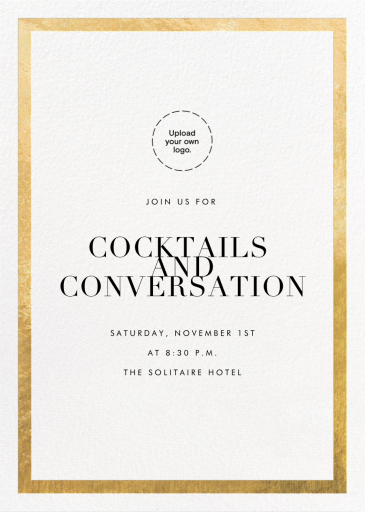 Simple Gold Border - Cocktail Party Invitation by Paperless Post
