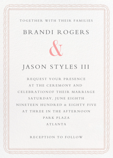 Emma Tall - Wedding Invitation by Paperless Post