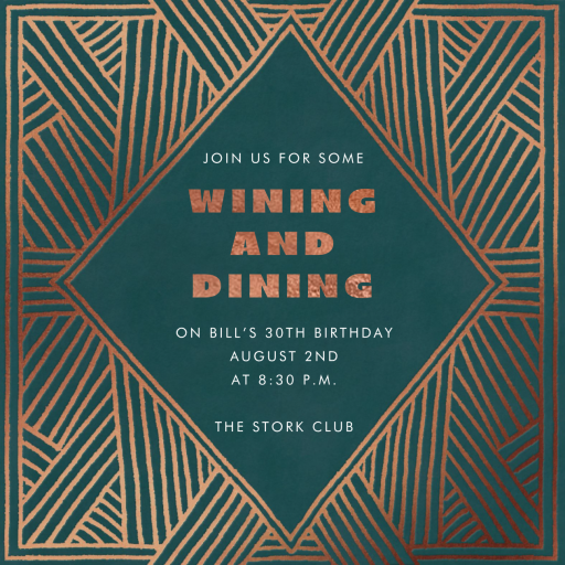 Art Deco Frame - Birthday Invitation by Jungalow