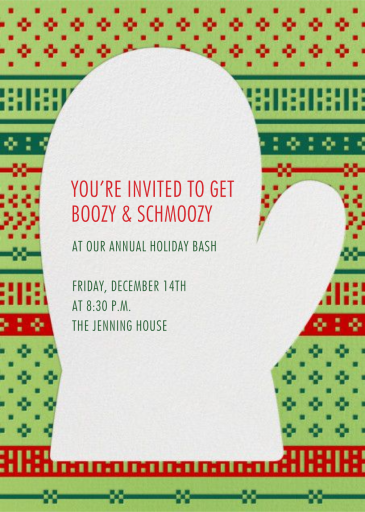 Knit Mitten - Holiday Party Invitation by Paperless Post