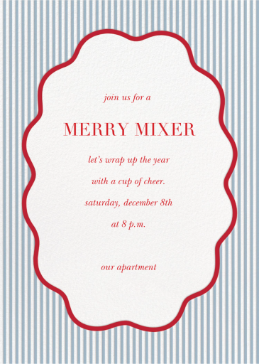 Festive Pinstripes - Holiday Party Invitation by Sugar Paper