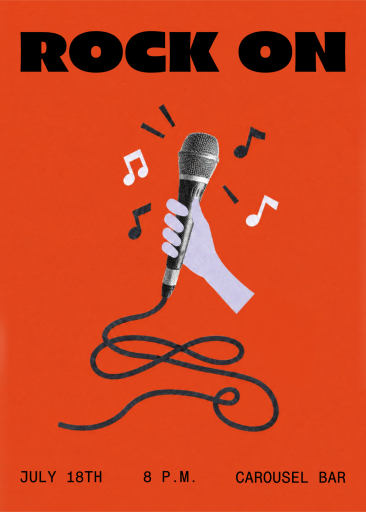 Rock Microphone Music Invitation