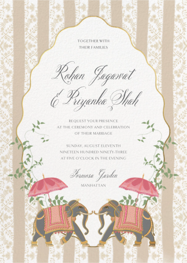 Elegant Elephants - Invitation by Sketch Design Studio