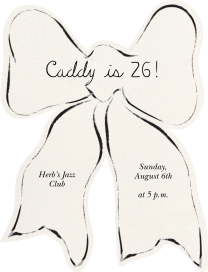 Black Tie Bow - Birthday Invitation by Ten Story Stationery