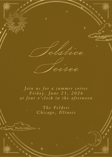 Golden Solstice - Summer Party Invitation by Inquisited
