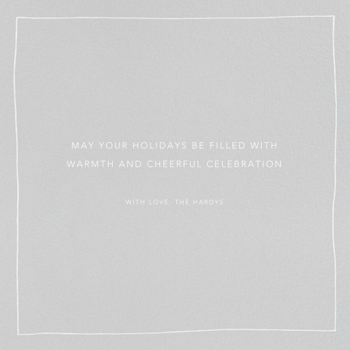 Cursive Holidays - Holiday Card by Linda and Harriett - Back