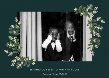 Mistletoe Accent Flourish - Photo - Christmas Card by Rifle Paper Co.