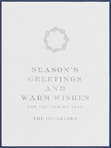 Classic Wreath with Motif - Business Holiday Card by Paperless Post