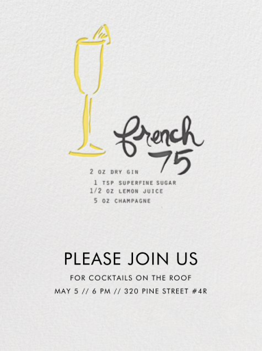 French 75 - BBQ Invitation by Linda and Harriett
