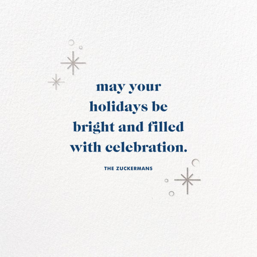Celestial Snowflake - Hanukkah Card by Paperless Post - Back