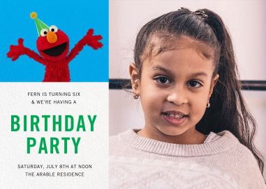 Elmos Tickled Photo - Birthday Invitation by Sesame Street
