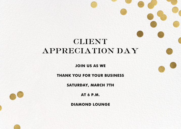 Confetti kate spade new york - Client Appreciation Invitation by kate spade new york