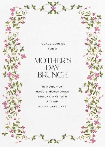Creeping Magnolia - Mother's Day Invitation by Stephanie Fishwick