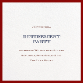 Red Square Border - Retirement and Farewell Party Invitation by Paperless Post