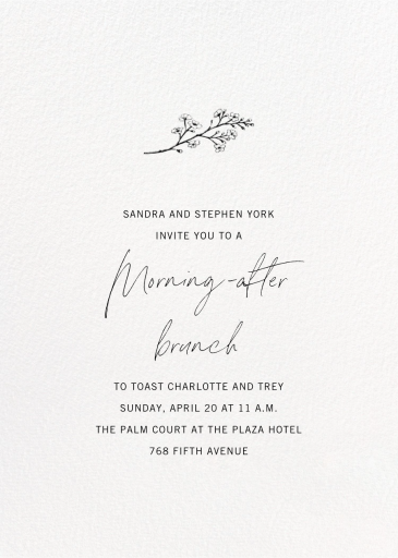 Full-Page Photo Tall (Double-Sided) - Wedding Brunch Invitation by Paperless Post - Back