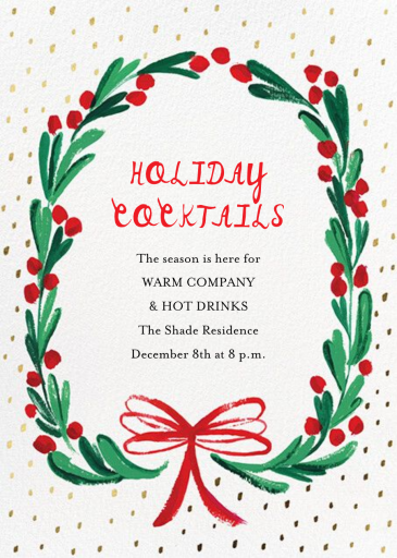 Holly Ring - Holiday Party Invitation by Mr. Boddington's Studio