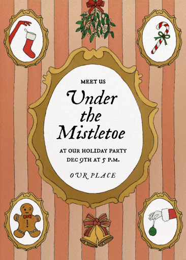 Holiday Icons Framed Invitation