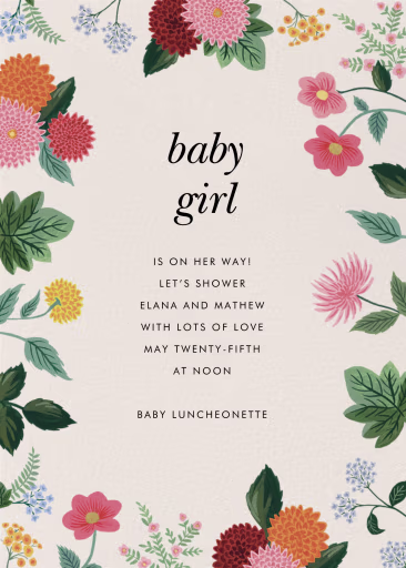 Dahlia - Baby Shower Invitation by Rifle Paper Co.