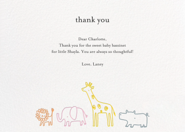 Jungle March - Baby Shower Thank You Card by Little Cube