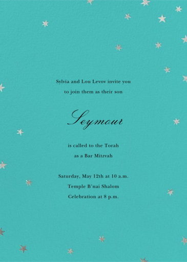 Nightly (Tall) - Bar & Bat Mitzvah Invitation by Paperless Post