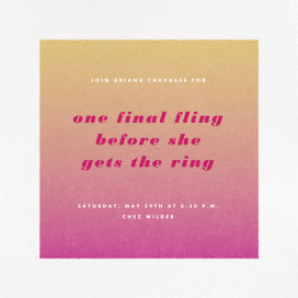 Gradient White Border - Bachelorette Party Invitation by Paperless Post