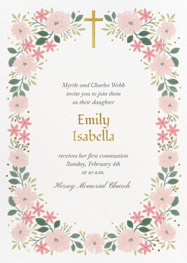 Graceful Bloom - First Communion Invitation by Paperless Post