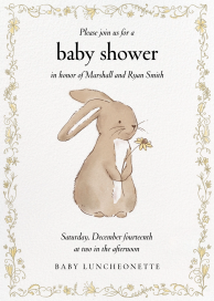 The Flower and the Bunny - Baby Shower Invitation by Paperless Post